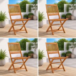 Concise Folding Outdoor Chairs Set of 4