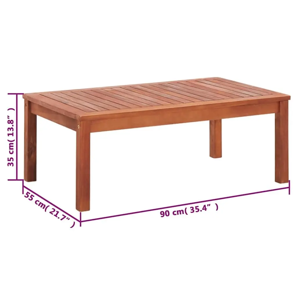 4 Piece Garden Lounge Set Acacia Wood Outdoor Furniture Chairs Sofa Coffee Table