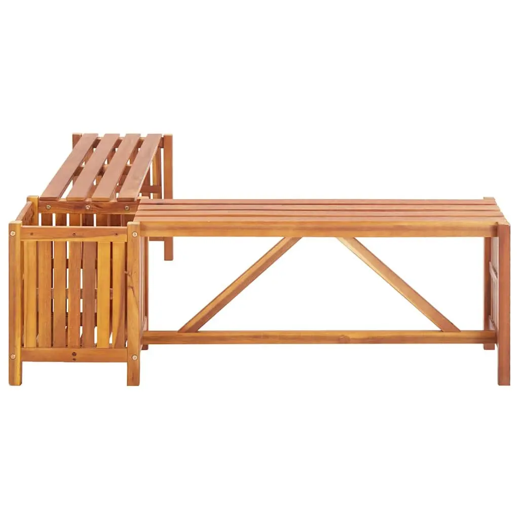 Garden Bench Brown 117x117x40cm Integrated Planter Box Weather-Resistant