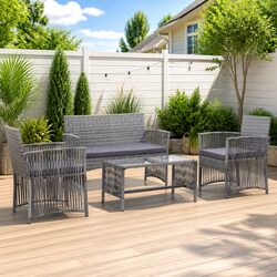 Compact 4-Piece Garden Lounge Set for Outdoor Comfort