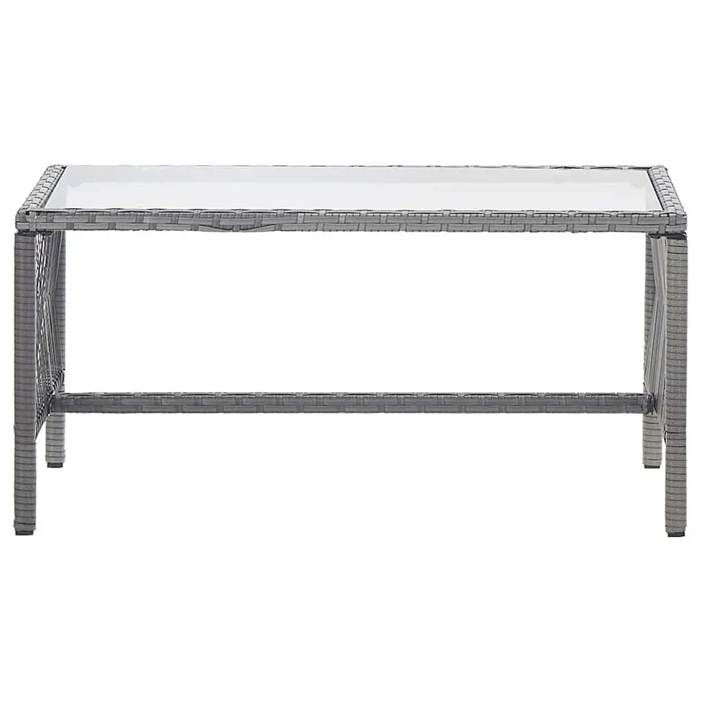 Garden Lounge Set Anthracite 4 Piece Rattan Outdoor Furniture with Cushions
