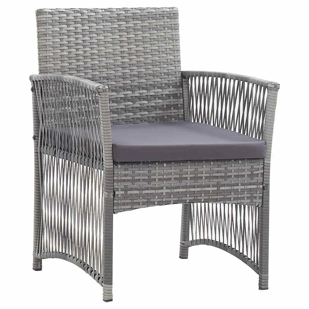Garden Lounge Set Anthracite 4 Piece Rattan Outdoor Furniture with Cushions