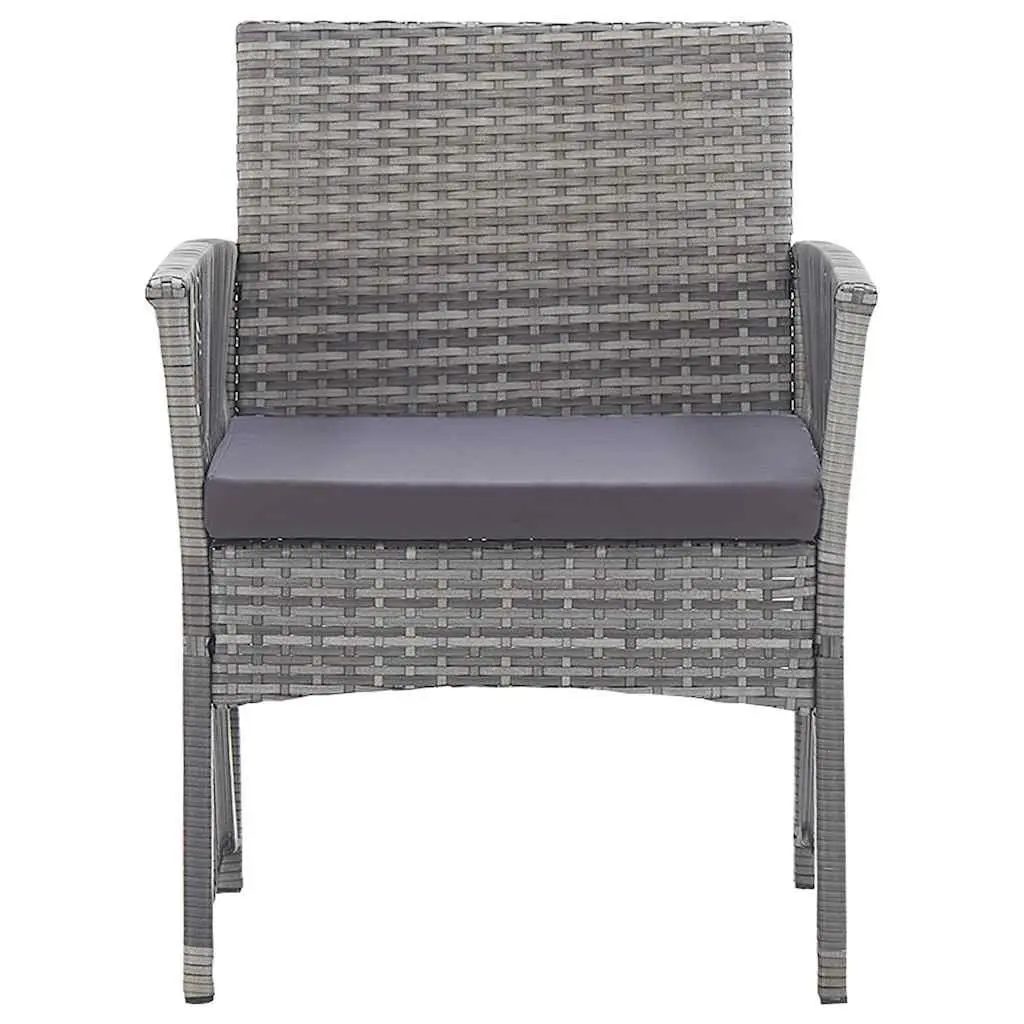 Garden Lounge Set Anthracite 4 Piece Rattan Outdoor Furniture with Cushions