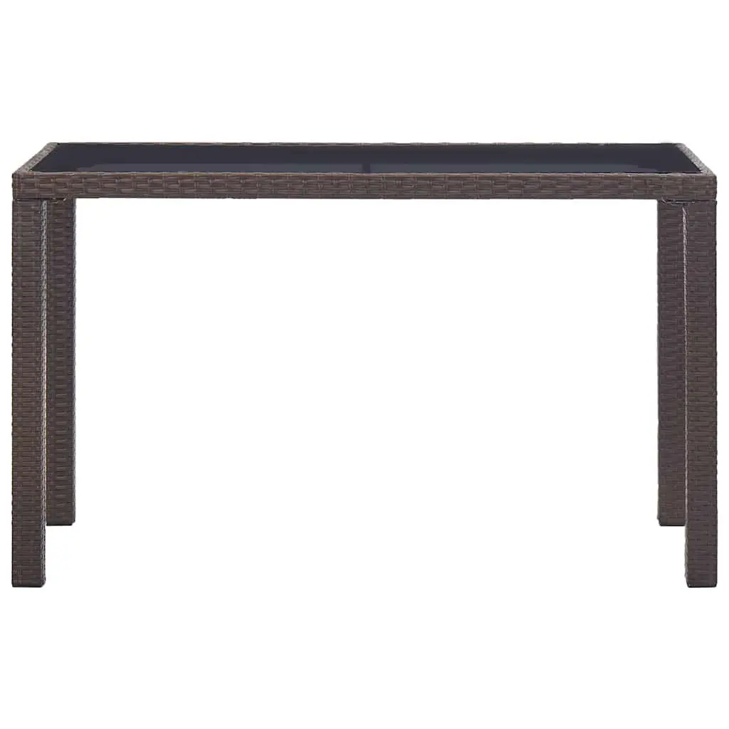 Brown Outdoor Dining Table with Durable Glass Top