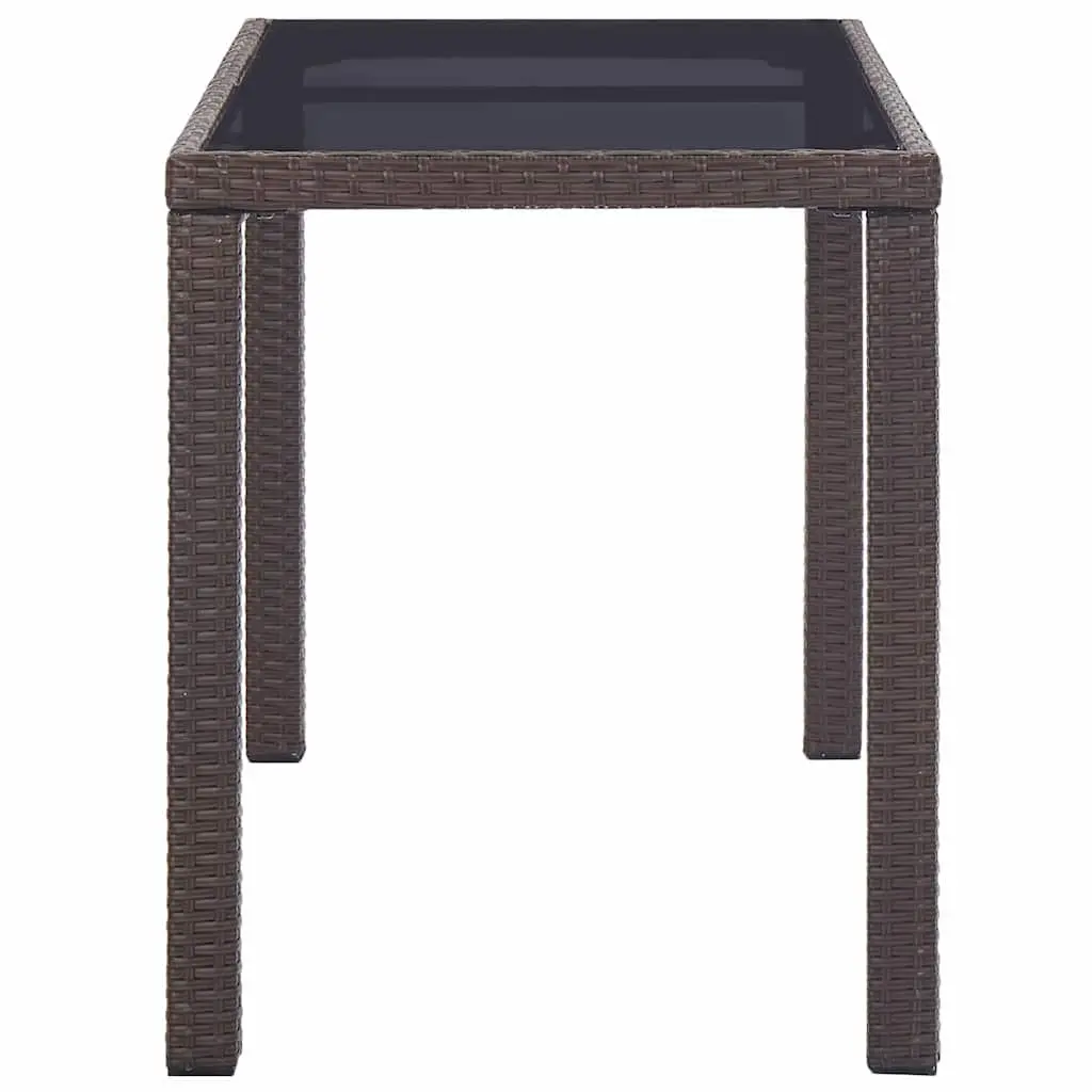 Brown Outdoor Dining Table with Durable Glass Top