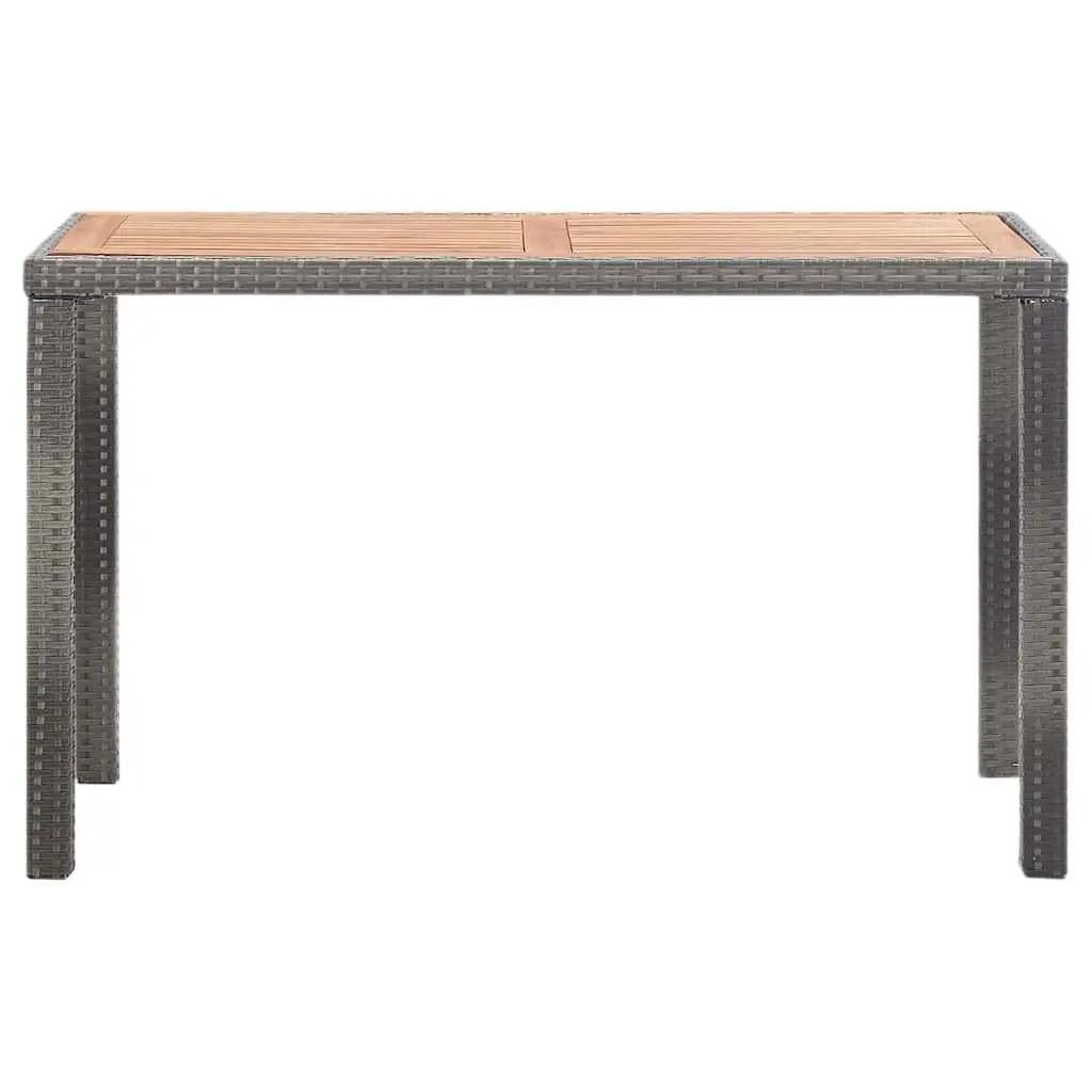 Outdoor Garden Table Anthracite Brown Acacia Wood Rattan Frame