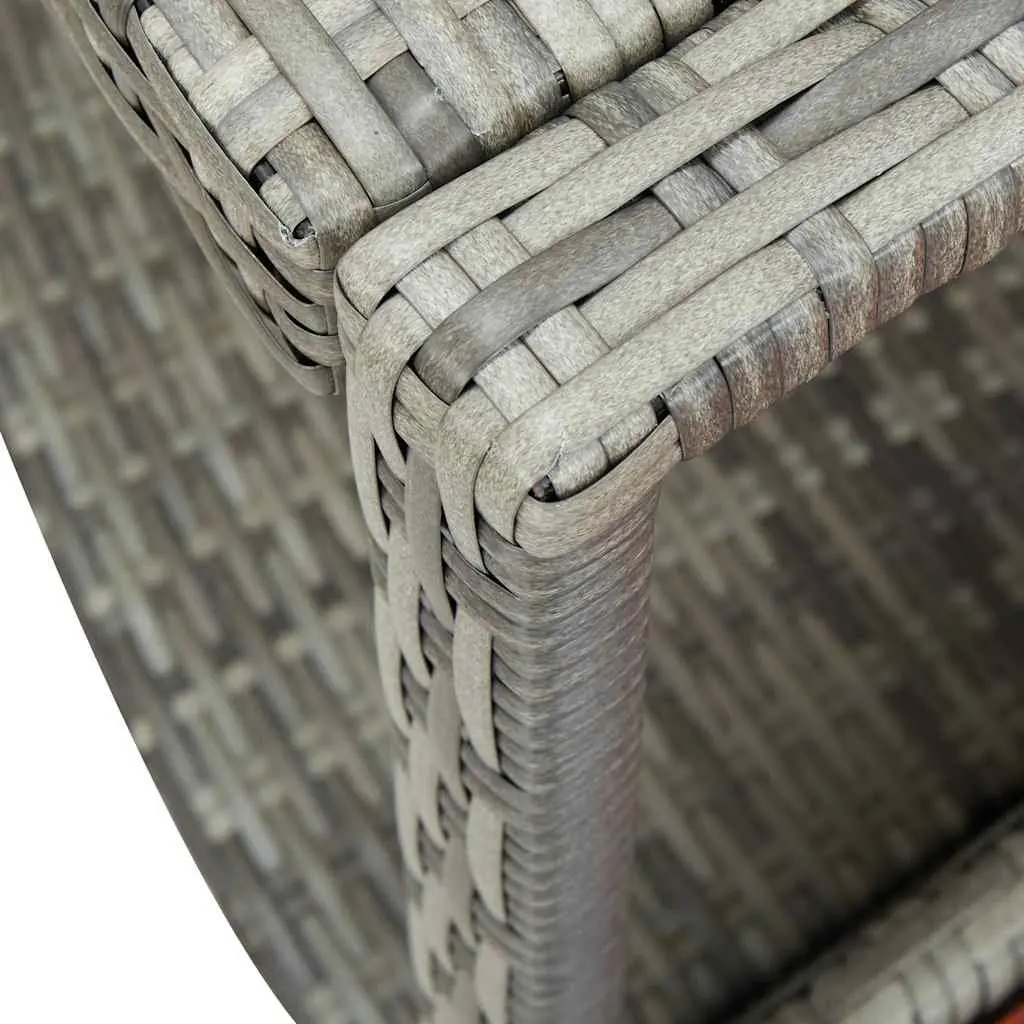 Hot Tub Surround Grey Poly Rattan Spa Accessory Storage Organiser Outdoor