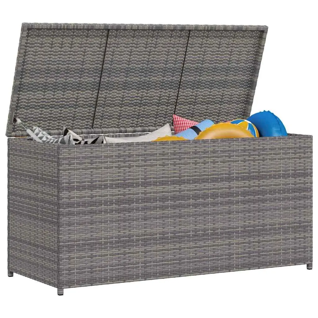 Grey Rattan Garden Storage Box