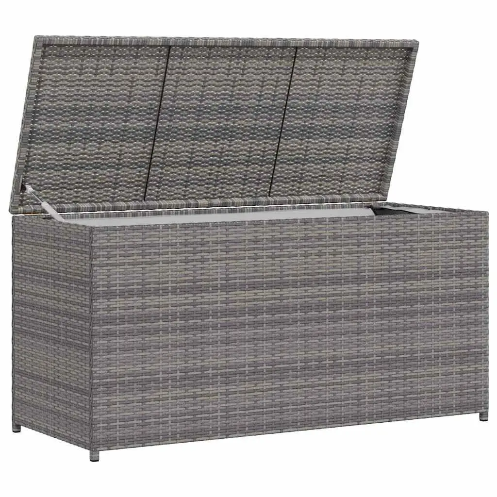 Grey Rattan Garden Storage Box