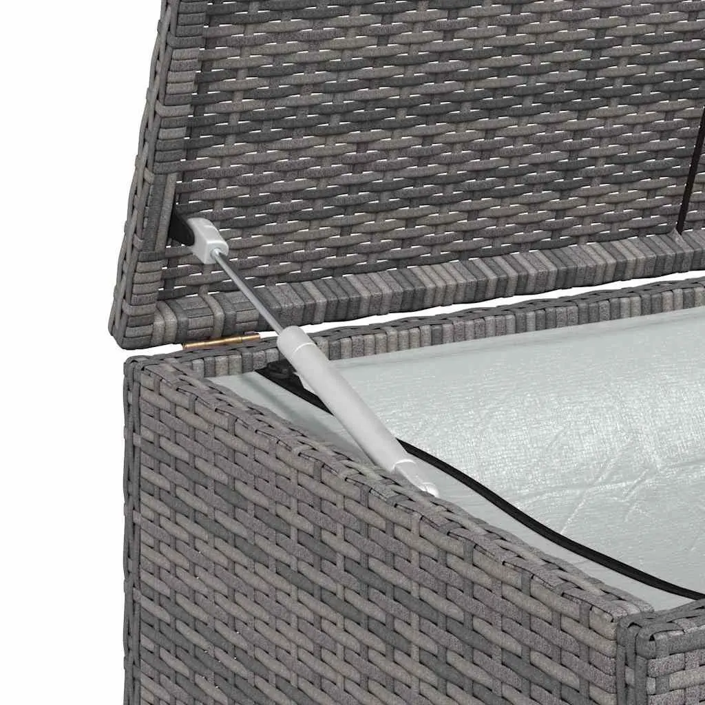 Grey Rattan Garden Storage Box