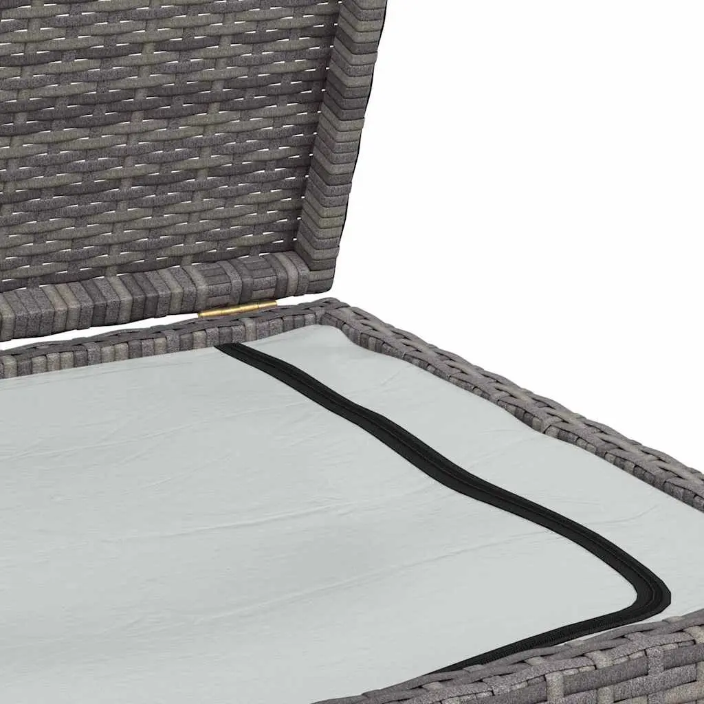 Grey Rattan Garden Storage Box