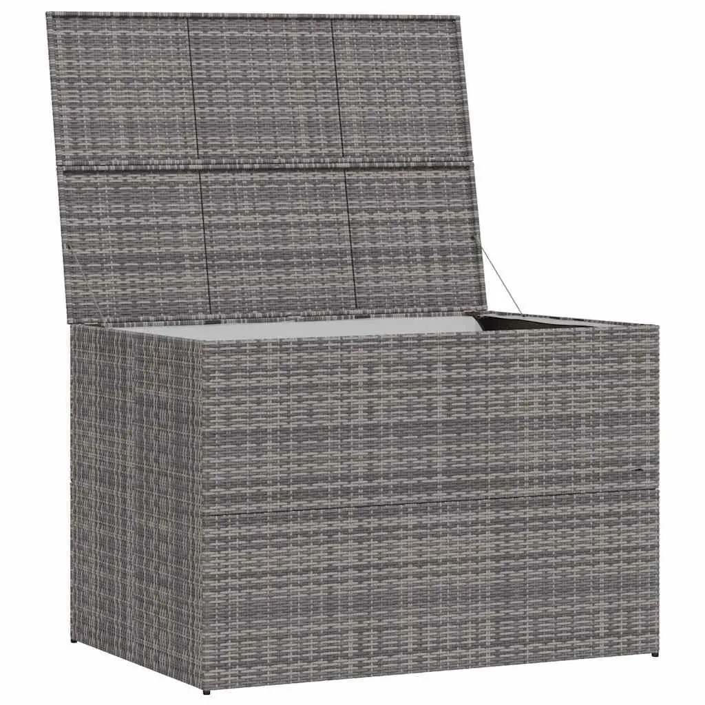 Outdoor Storage Box Grey Poly Rattan Garden Furniture Deck Patio Chest