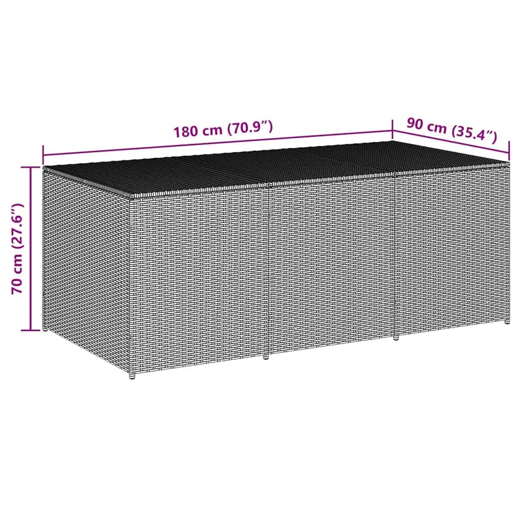 Garden Storage Box Outdoor Poly Rattan Patio Furniture Deck Chest Black
