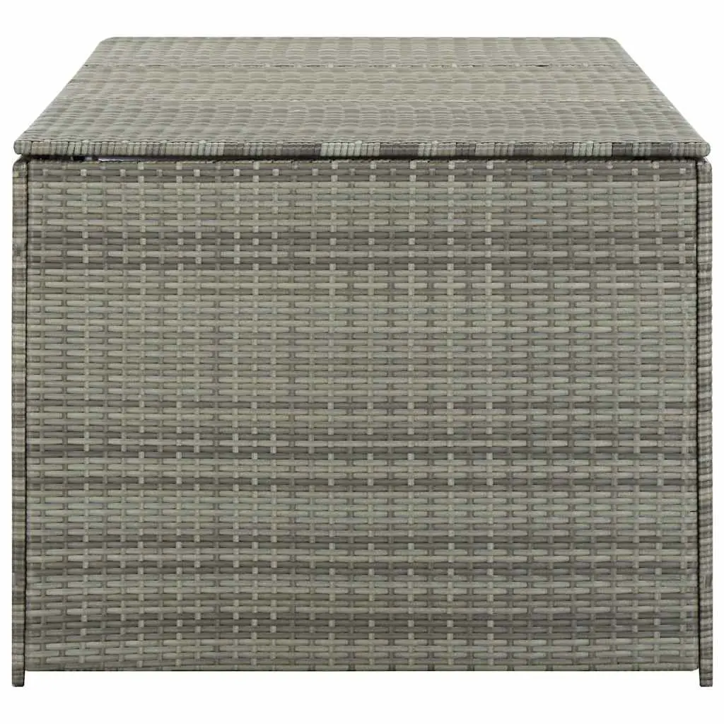 Outdoor Storage Box Grey 180x90x70cm Poly Rattan Weather Resistant Gas Lift Lid