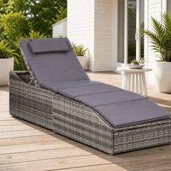 Grey Sun Lounger with Cushion: A Simple Relaxation Solution