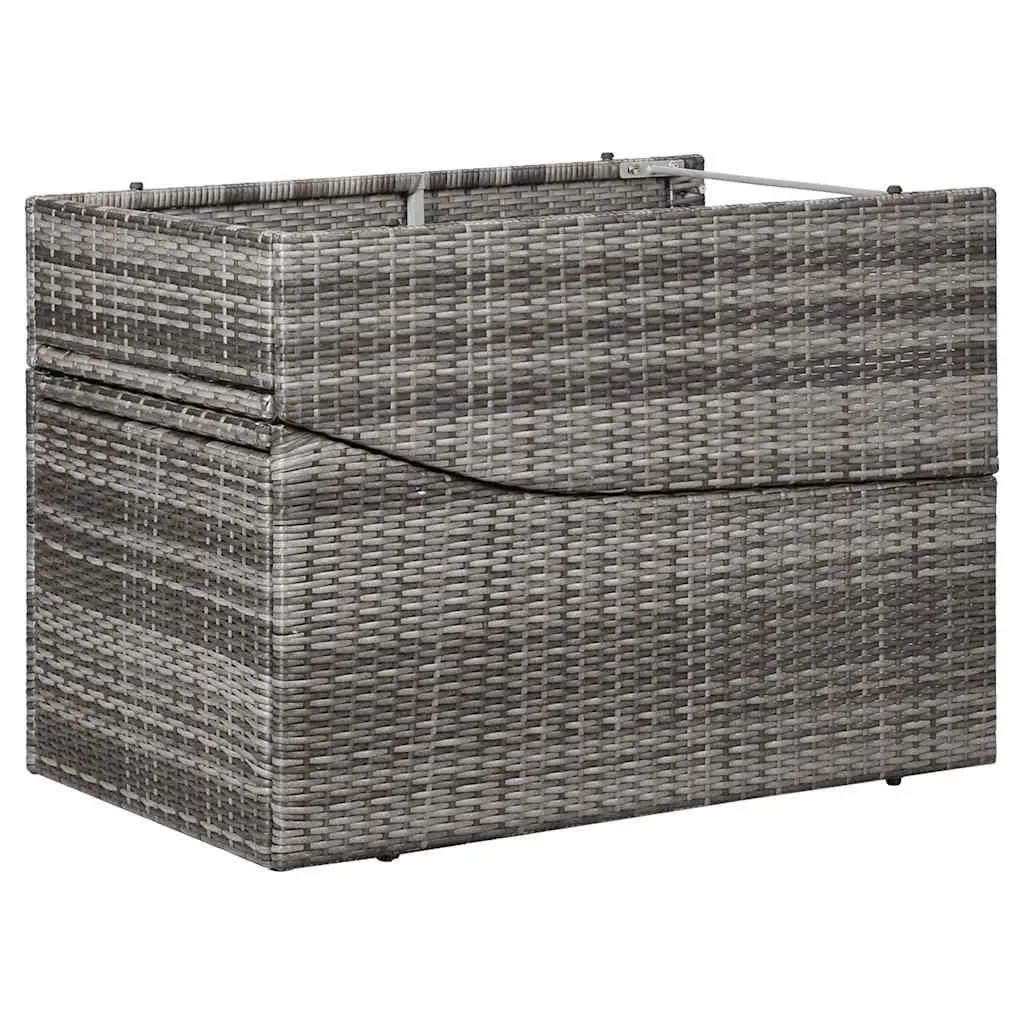 Sun Lounger with Cushion Poly Rattan Grey Outdoor Patio Relaxing Chair