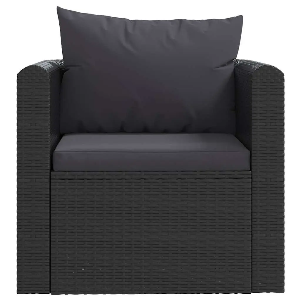 7 Piece Outdoor Sectional Sofa Set Poly Rattan Lounge with Cushions Coffee Table