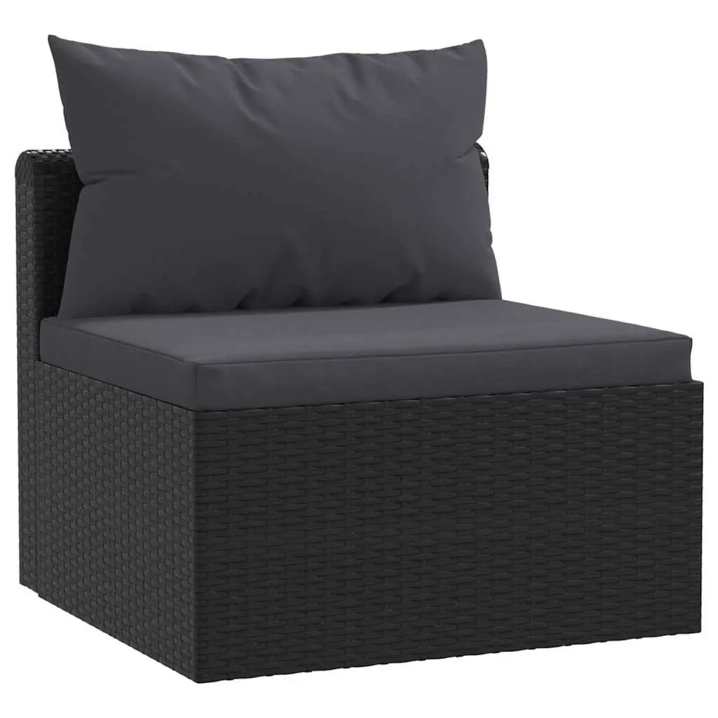 7 Piece Outdoor Sectional Sofa Set Poly Rattan Lounge with Cushions Coffee Table