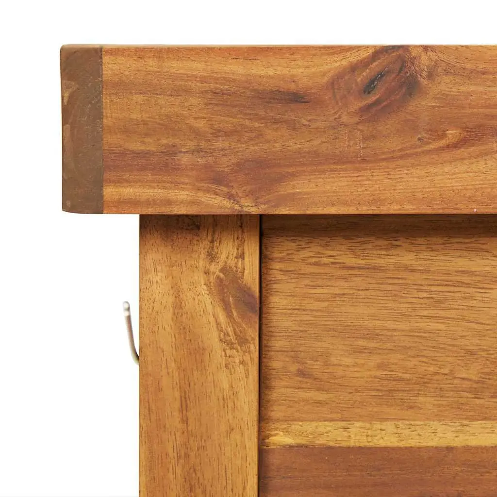 Garden Work Bench Brown Solid Acacia Wood Zinc Top Potting Table with Bottom Storage Shelf