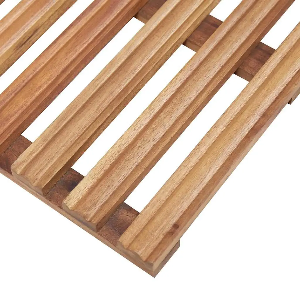 Bath Mats 2 pcs Acacia Wood 56x37 cm Bathroom Shower Non-Slip Slatted Design