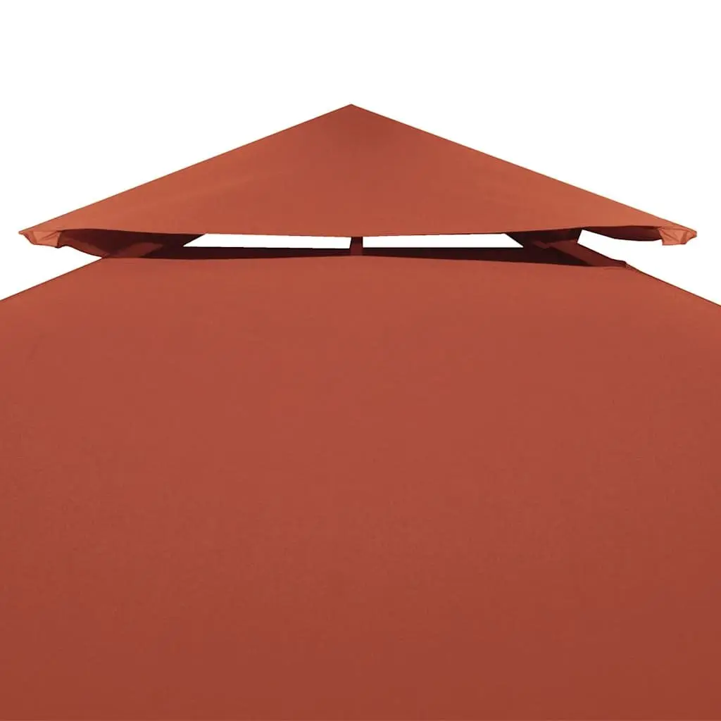 2-Tier Gazebo Top Cover Brown 4x3 m Waterproof Replacement Canopy