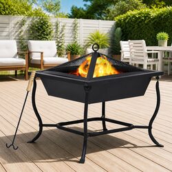 Compact and Effective Black Outdoor Fire Pit