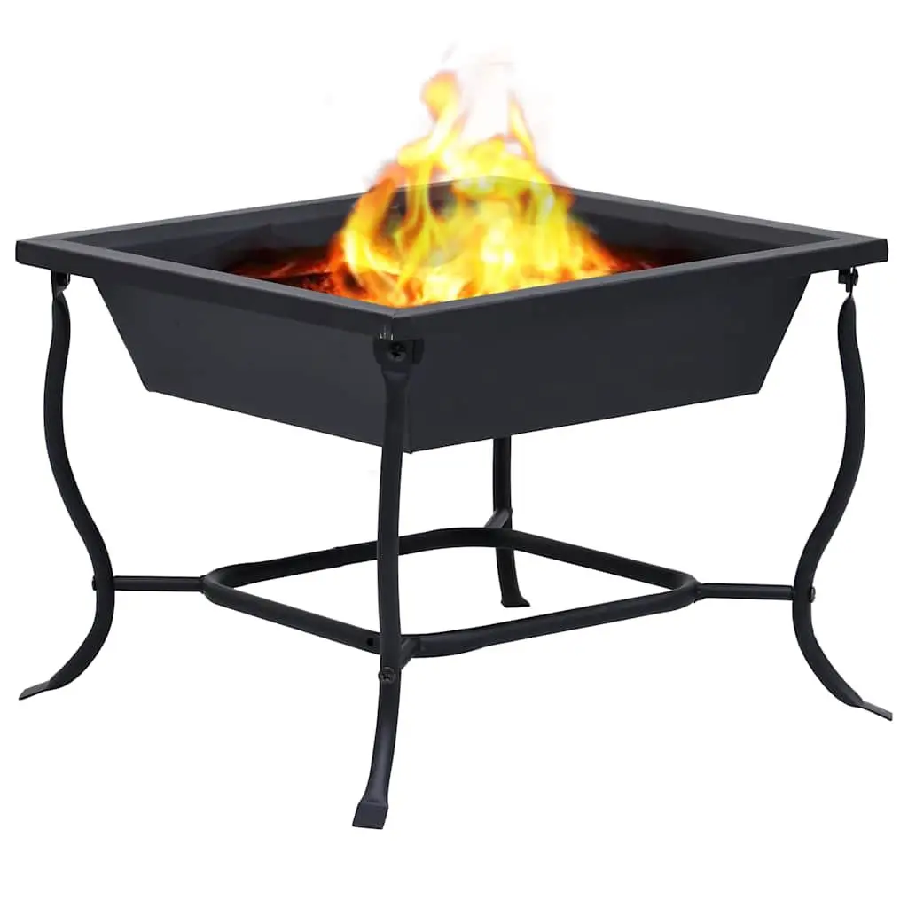 Fire Pit Black Steel Bowl Outdoor Heater Garden Patio Decor