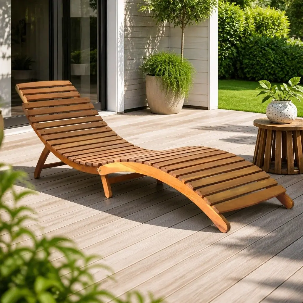 Acacia Wood Sun Lounger for Relaxation