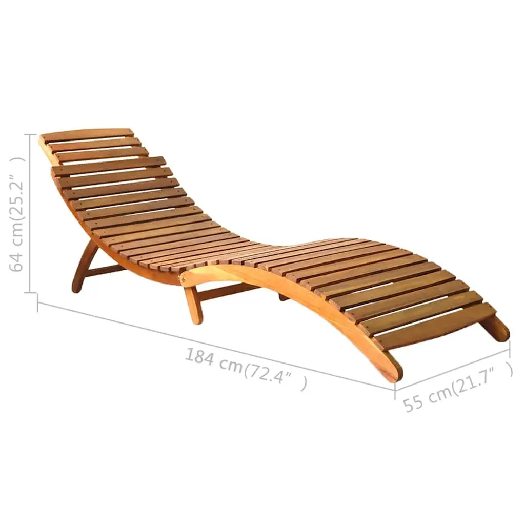 Acacia Wood Sun Lounger for Relaxation