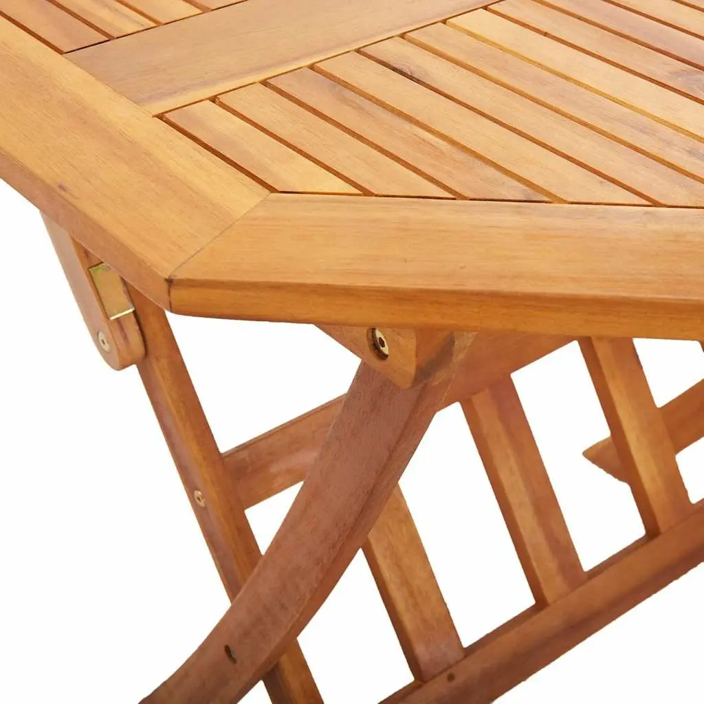 Folding Garden Table Brown 135 x 85 x 75 cm Solid Acacia Wood Weather-resistant Parasol Hole