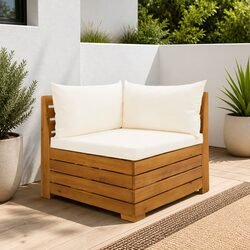 Compact Wooden Corner Sofa for Outdoor Use
