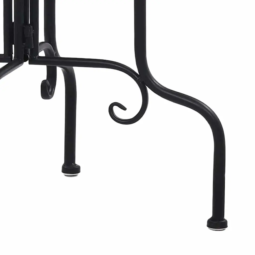 Outdoor Mosaic Table Ceramic Black White Weatherproof Curved Legs Garden Plant Stand