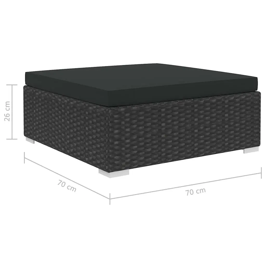 Garden Lounge Set 8 Piece Outdoor Furniture Poly Rattan Sofa with Cushions Black