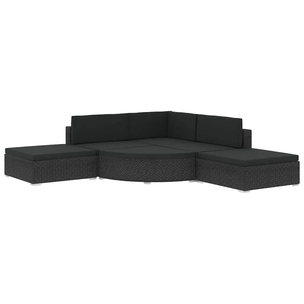 Garden Lounge Set 6 Piece Outdoor Rattan Sofa Patio Furniture with Cushions