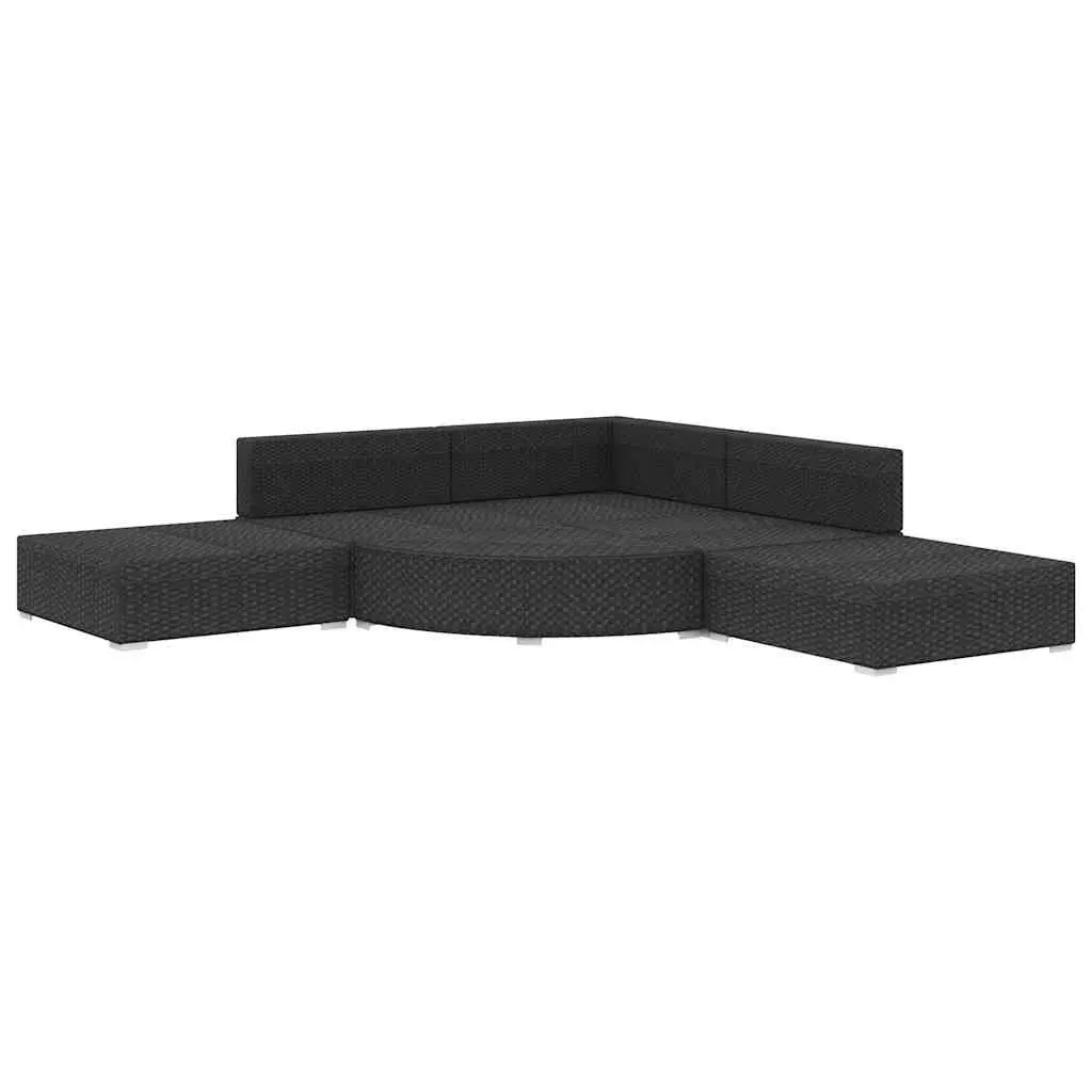 Garden Lounge Set 6 Piece Outdoor Rattan Sofa Patio Furniture with Cushions