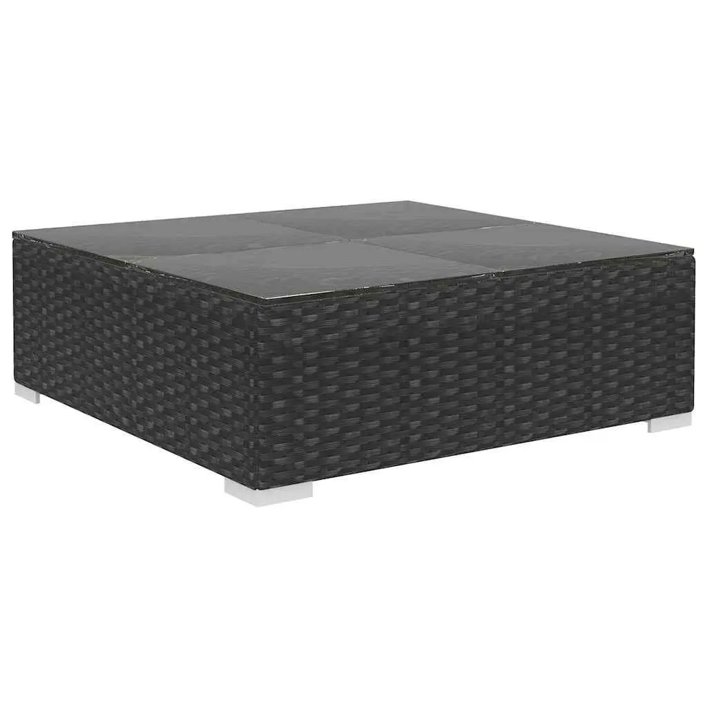 5 Piece Garden Lounge Set Outdoor Patio Sofa with Cushions Poly Rattan Black
