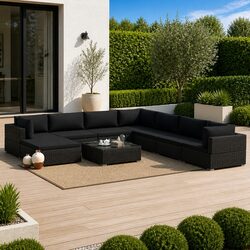 Compact and Versatile 9 Piece Rattan Sofa Set