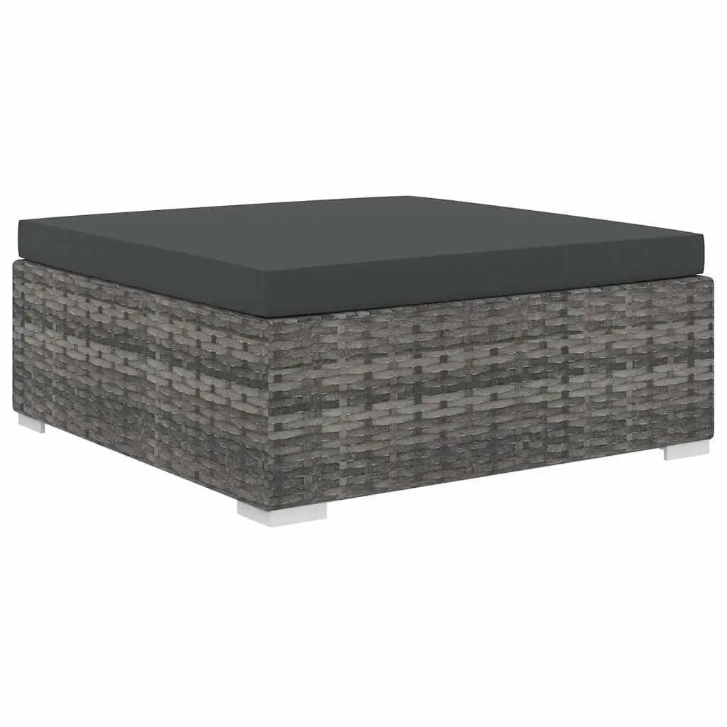4 Piece Garden Lounge Sofa Set Grey Rattan Weather-resistant Outdoor Furniture with Cushions