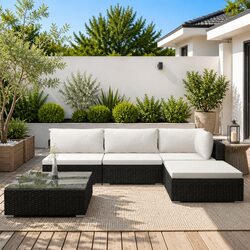 5 Piece Outdoor Lounge Set with Removable Cushions