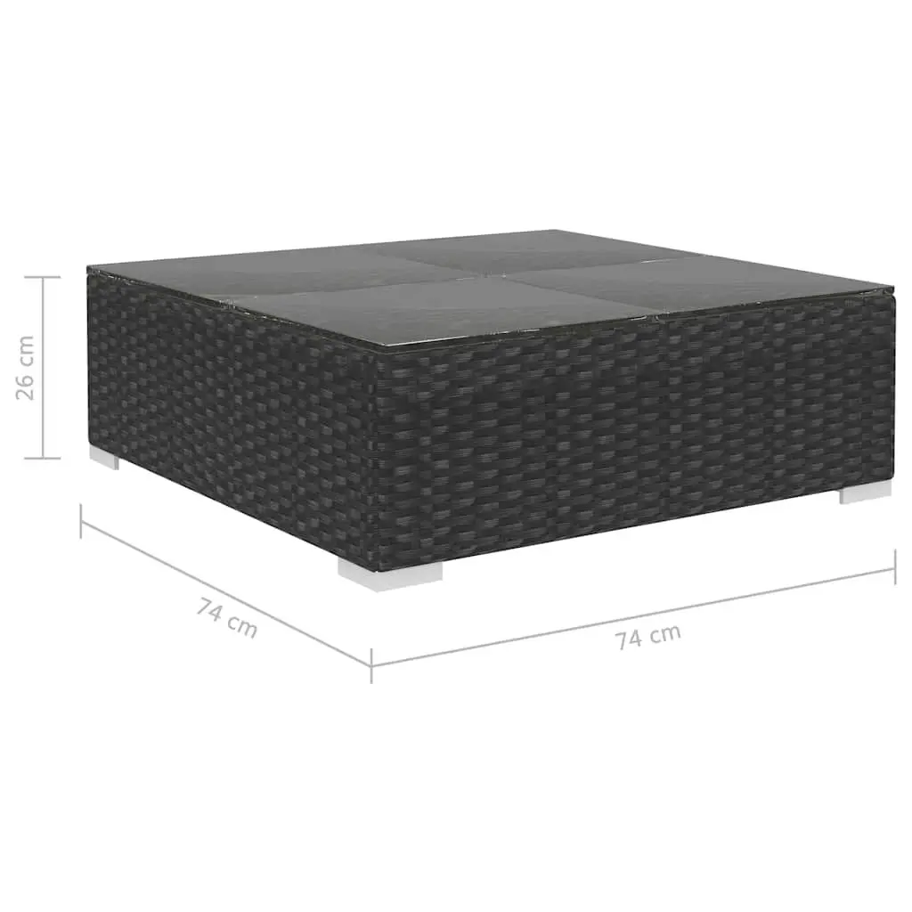 5 Piece Garden Lounge Set Outdoor Patio Sofa with Cushions Poly Rattan Black