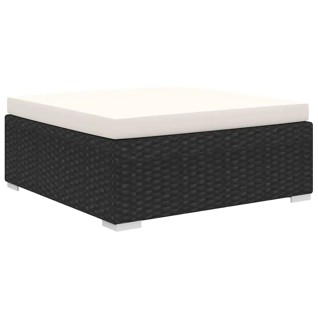 5 Piece Garden Lounge Set Outdoor Patio Sofa with Cushions Poly Rattan Black