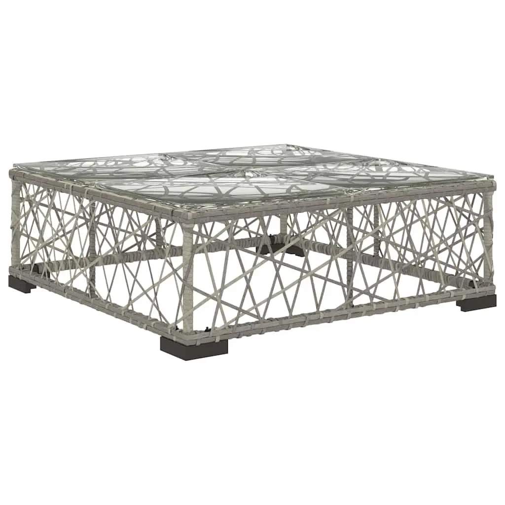 Outdoor Lounge Set Grey 8 Piece Modular Weather-Resistant PE Rattan Patio Furniture