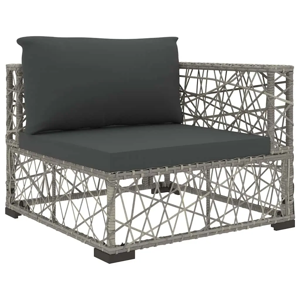 5 Piece Outdoor Garden Lounge Set Grey PE Rattan Sofa Patio Furniture Cushions