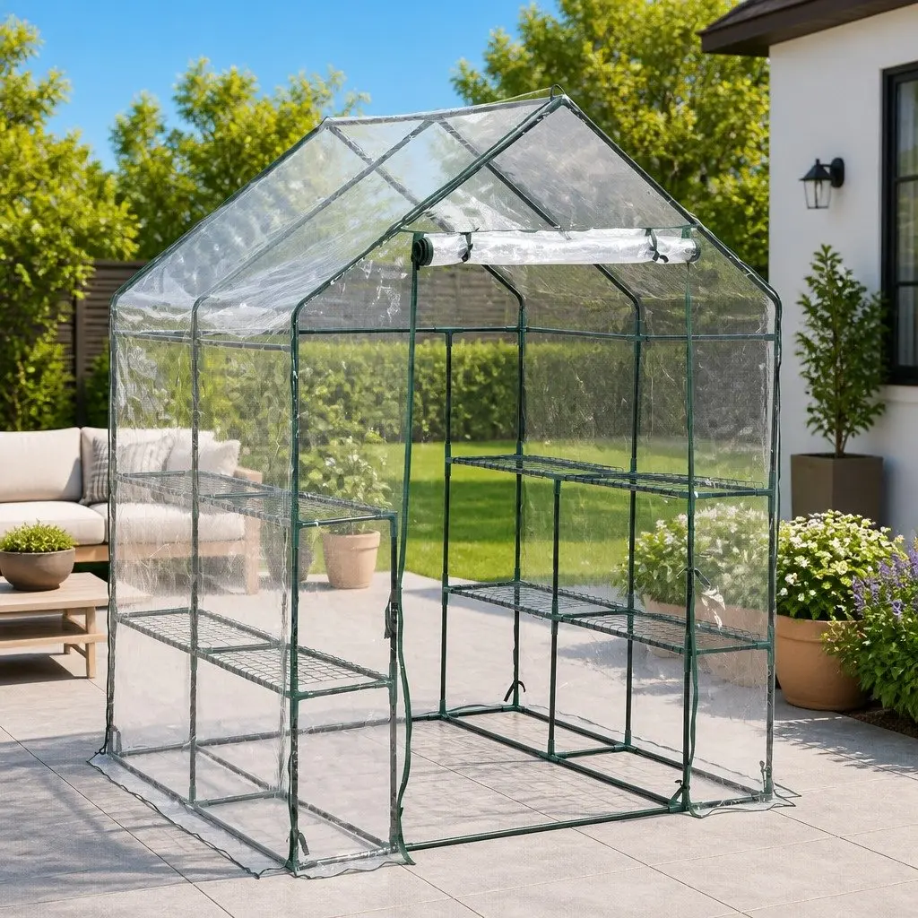 Greenhouse Transparent PVC 8 Shelves Plant Growing Garden Gardening Storage