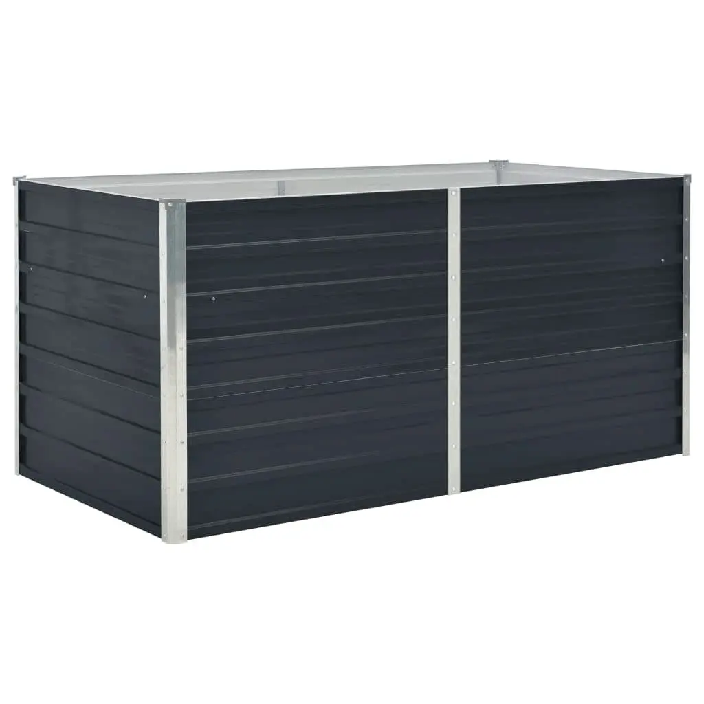 Raised Garden Bed Anthracite 160x80x45 cm Rectangular Planter Steel Construction