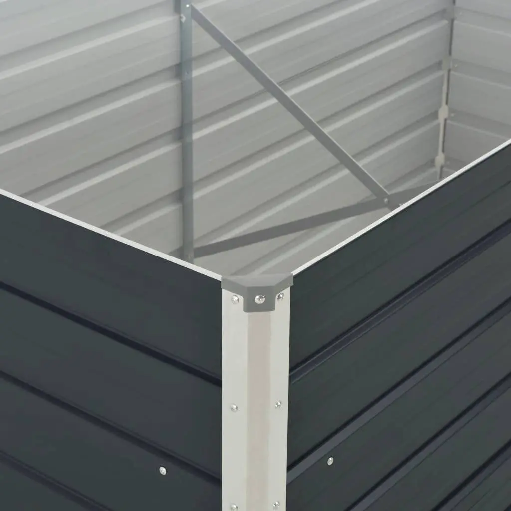 Raised Garden Bed Anthracite 160x80x45 cm Rectangular Planter Steel Construction
