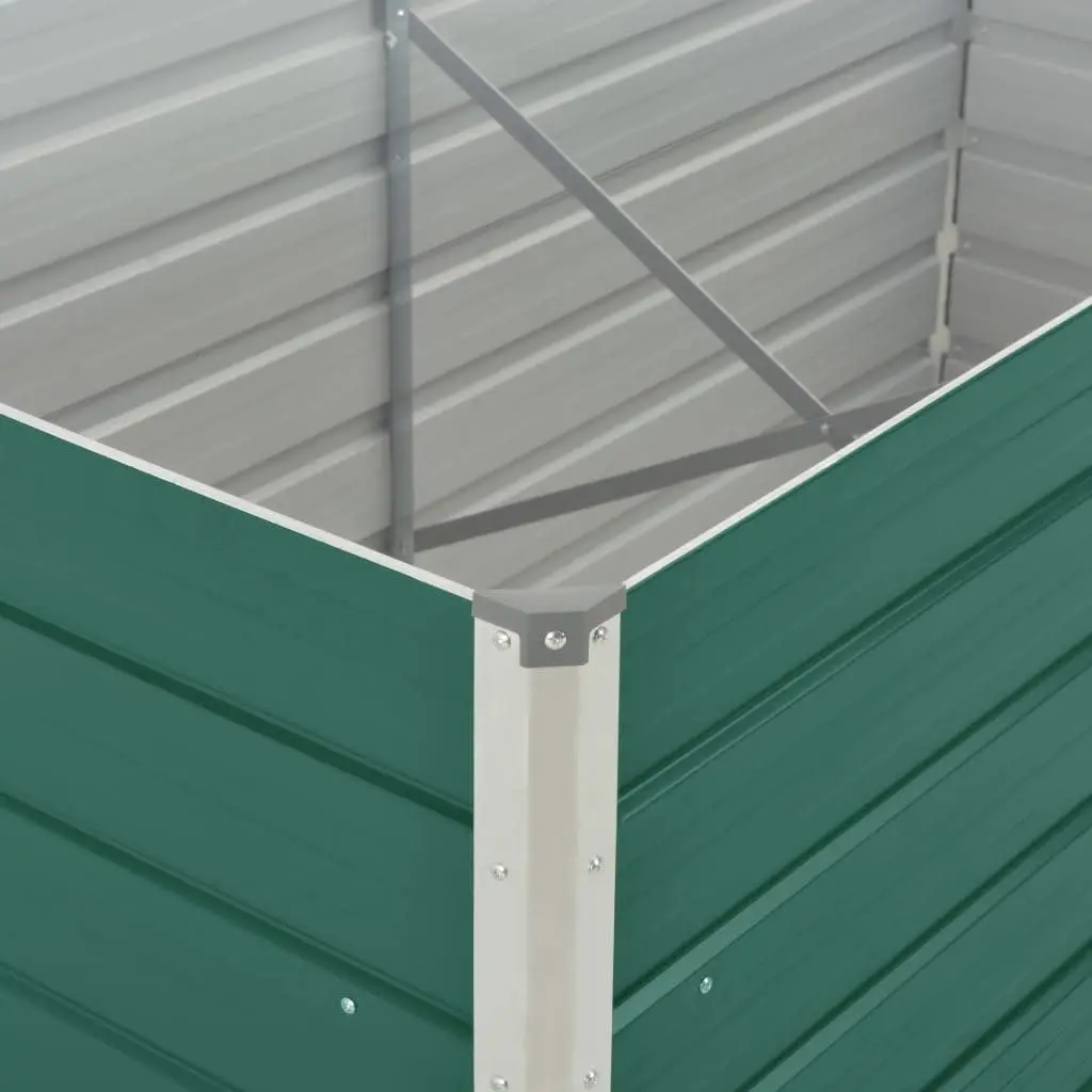 Raised Garden Bed 160x80x45 cm Galvanised Steel Planter Green Rectangular