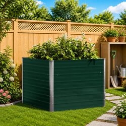 Compact Raised Garden Bed: 100x100x77 cm Galvanised Steel