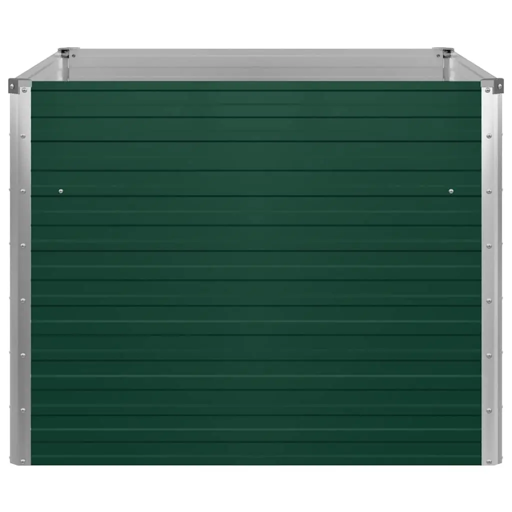 Raised Garden Bed 100x100x77 cm Galvanised Steel Planter Green Open Bottom