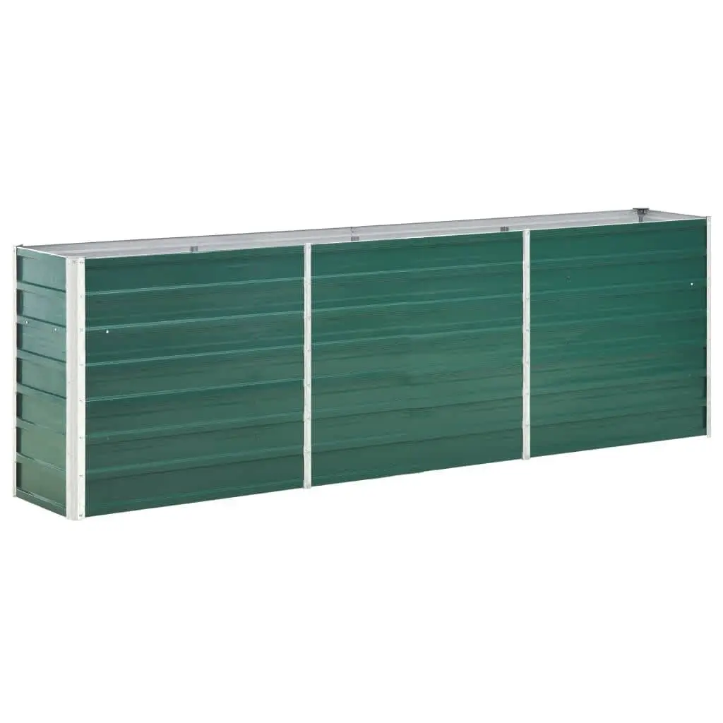 Garden Raised Bed Planter Box Green 240 x 40 x 77 cm Weather Resistant Heavy-Duty Galvanised Steel Frame
